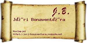 Jóri Bonaventúra névjegykártya